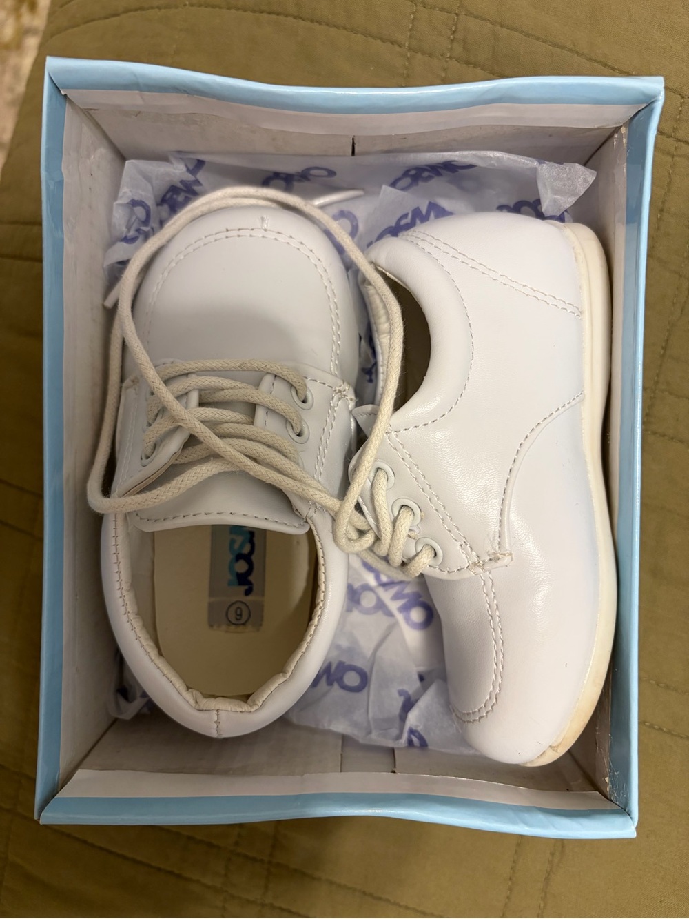 Toddler White Leather Lace-Up Dress Shoes